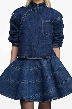 Flared Denim Mini Skirt