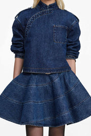 Flared Denim Mini Skirt