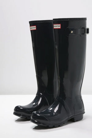 Womens Original Tall Gloss Boot in Navy
