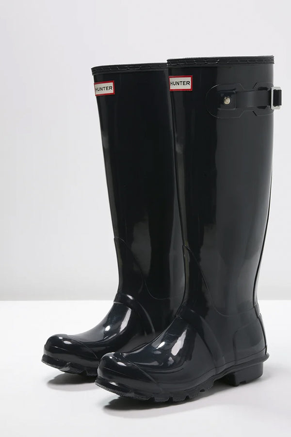 Womens Original Tall Gloss Boot in Navy