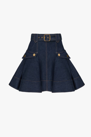 Denim Cargo Mini Skirt