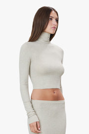 Cropped Fitted Turtleneck Top