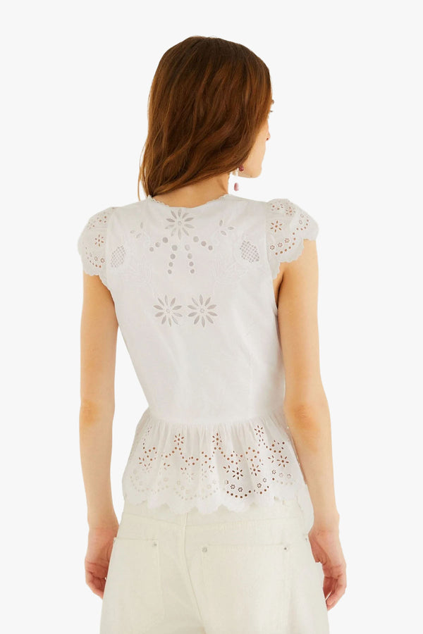 White Embroidery Blouse