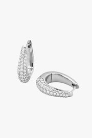 Liz Hoop Pave Silver