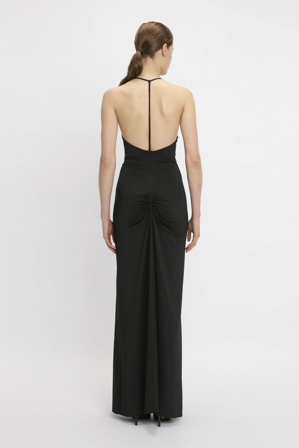 V-neck Ruched Cami Gown