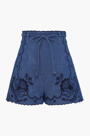 Aster Embroidered Denim Short