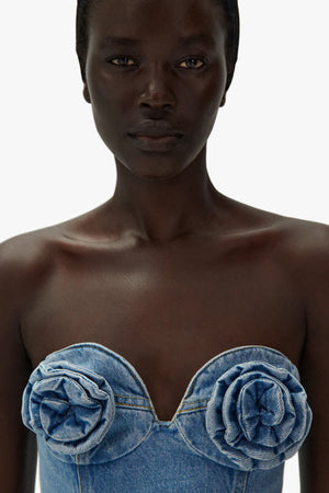 Flower Bustier Denim Corset Top 07