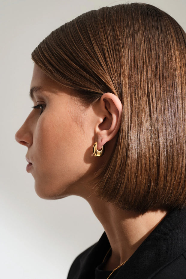 Pebble Hoops Small Gold