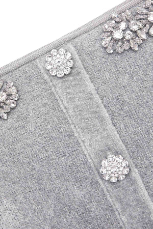 Chenille knit crystal trim top