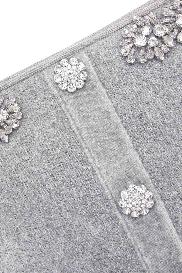 Chenille knit crystal trim top