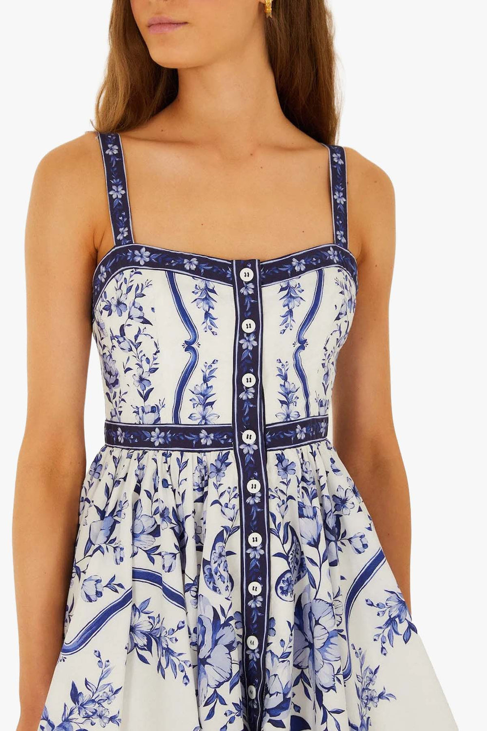 Porcelain Garden Off-White Sleeveless Mini Dress