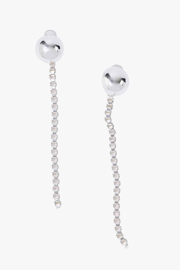 Sphere Chain Studs Silver