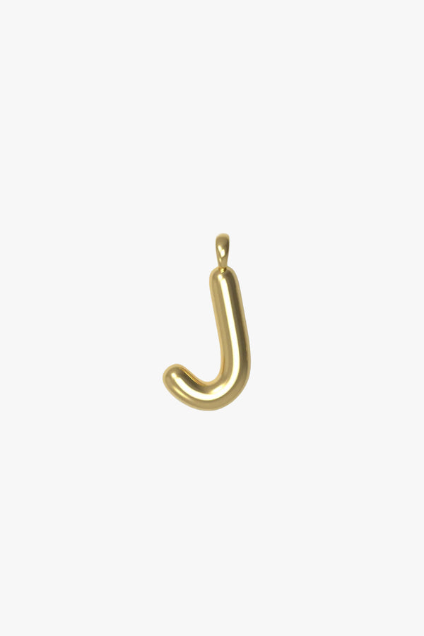 Letter charm Small J - Gold plated