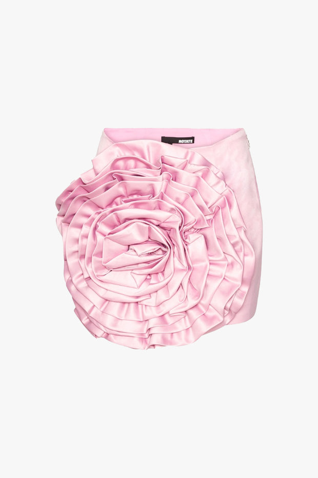 Satin Big Flower Skirt