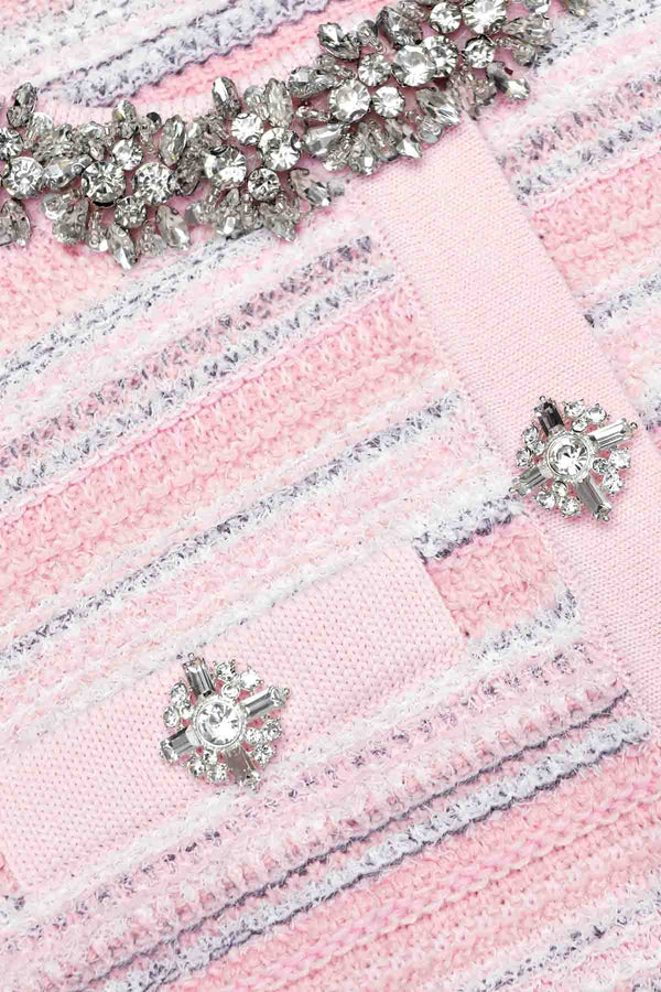 Pink Textures Knit Mini Dress