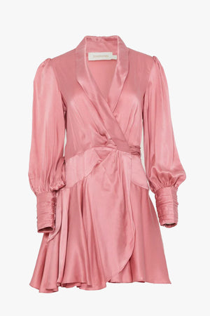 Silk Wrap Mini Dress