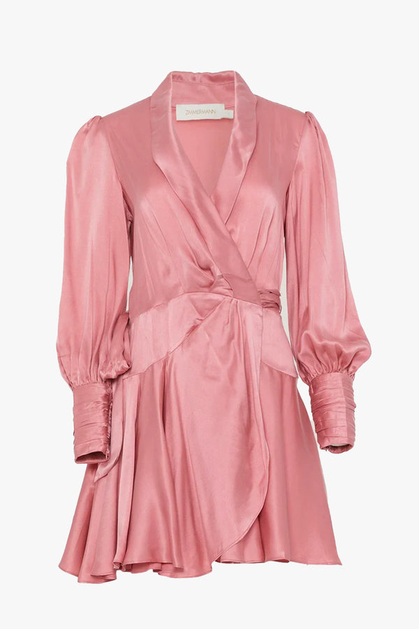 Silk Wrap Mini Dress