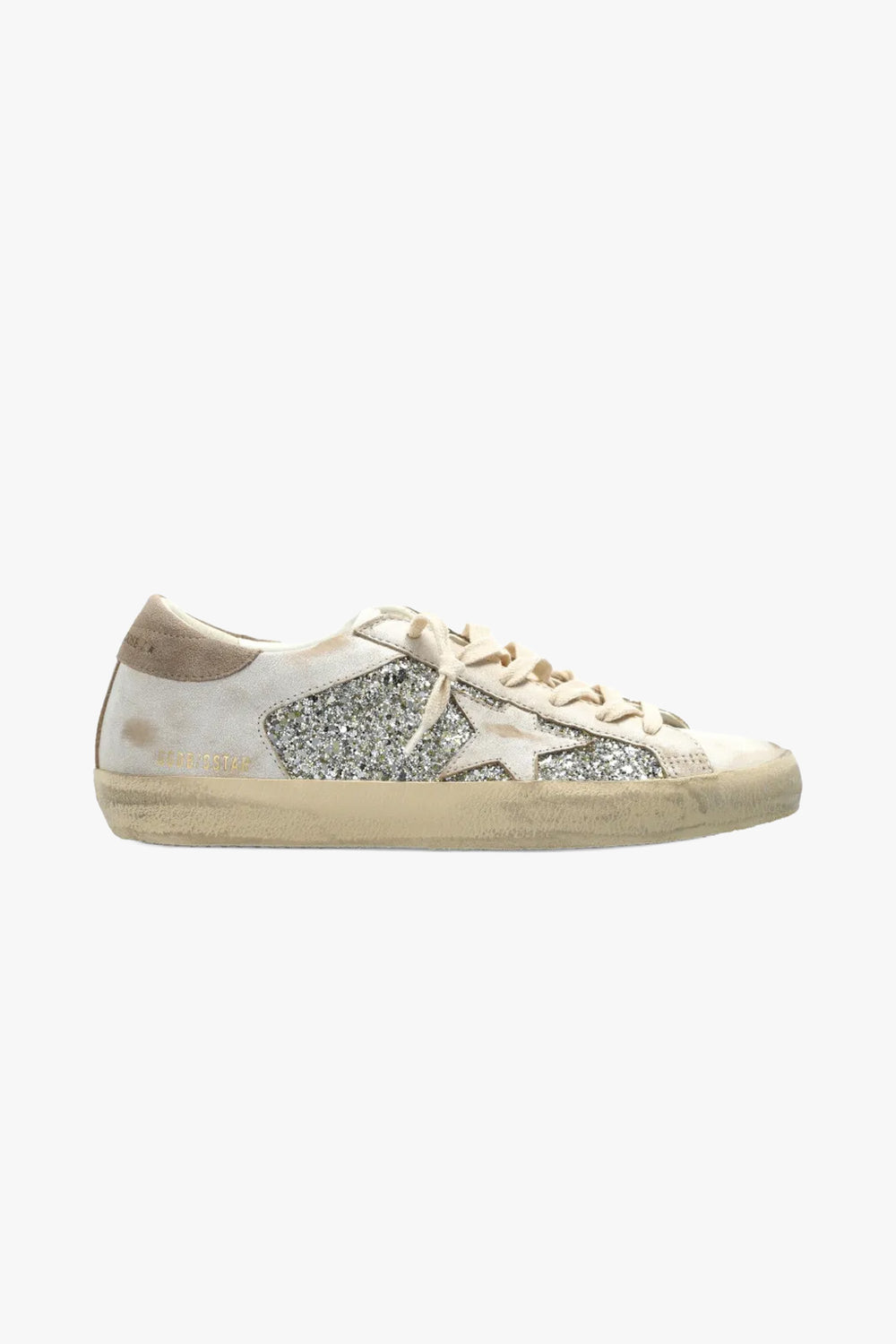 Super Star Glitter And Leather Upper Leather Star Suede Heel
