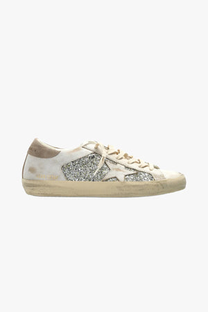 Super Star Glitter And Leather Upper Leather Star Suede Heel