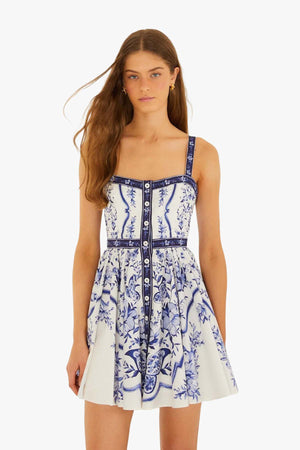 Porcelain Garden Off-White Sleeveless Mini Dress