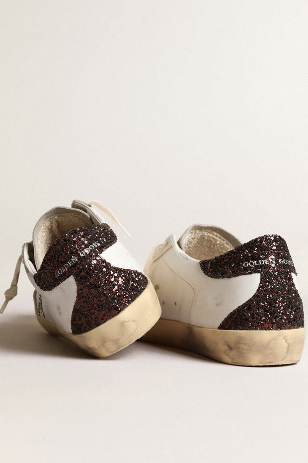 Super-Star Classic With List Glitter Upper Suede Toe And Tongue Leather Star And Heel