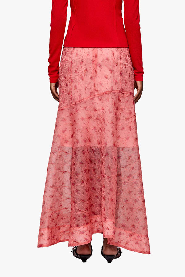 Shibori Organza Fluid Skrit Lantana