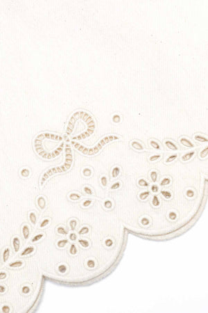 Cream Broderie Denim Top