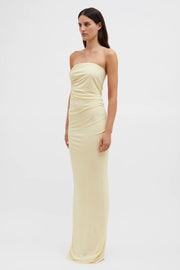 Odessa Arced Side Strapless Gown