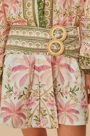 Palm Dream Double Waistband Mini Skirt