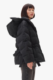 Tech Seersucker Oversized Puffer Jacket