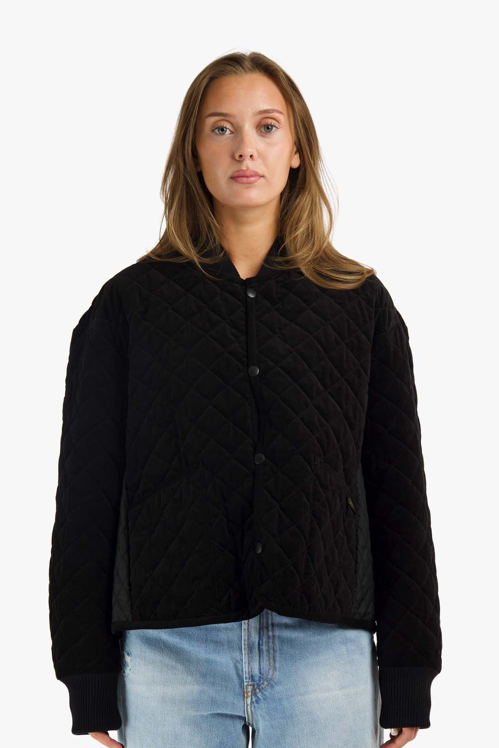 Paneled bomber jacket