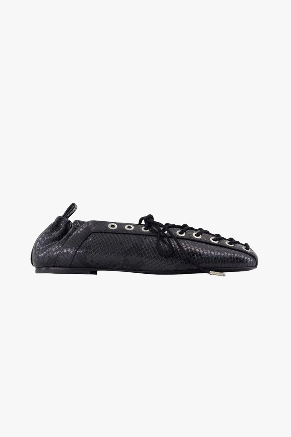 Eyelets Lace Up Ballerina Snake