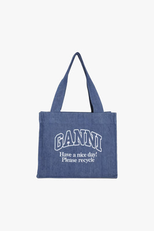 Large Easy Shopper Denim Blue Logo