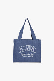 Large Easy Shopper Denim Blue Logo