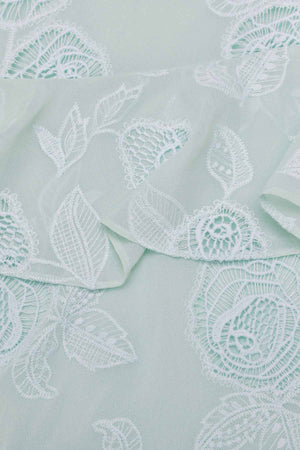 Mint Embroidered Georgette Maxi Dress