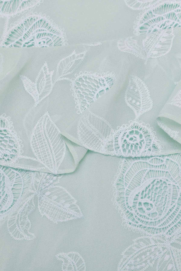 Mint Embroidered Georgette Maxi Dress