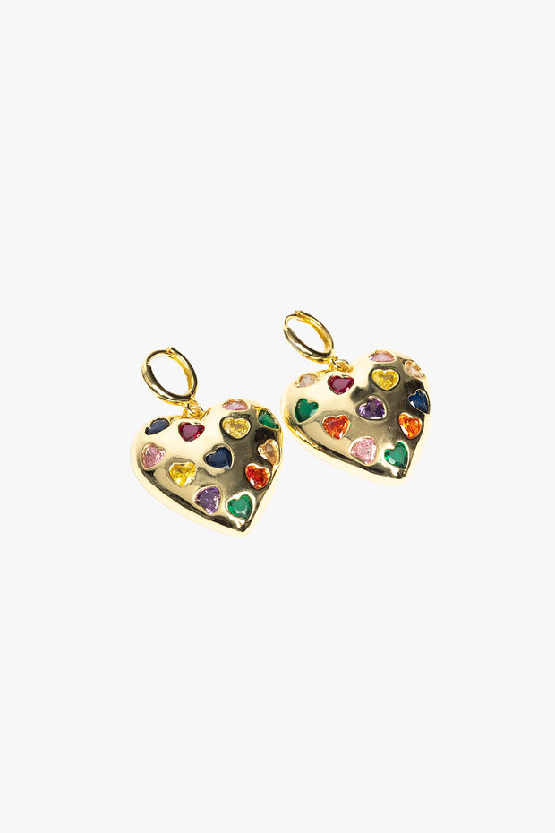 multicolor heart earrings