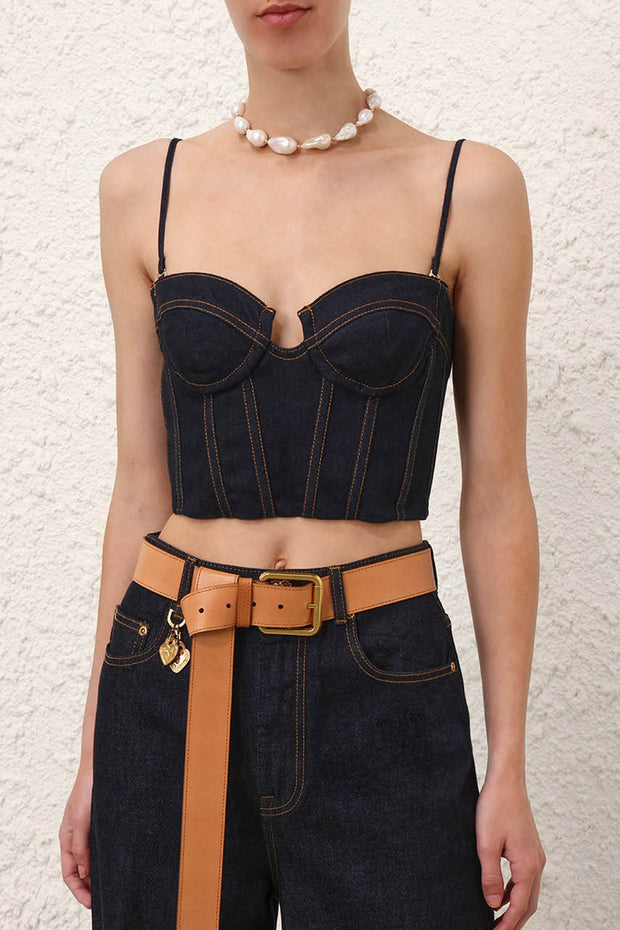 Crush Denim Corset Top