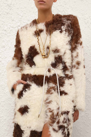 Hypnotic Spot Shearling Coat