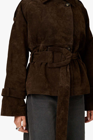 York cropped trench coat