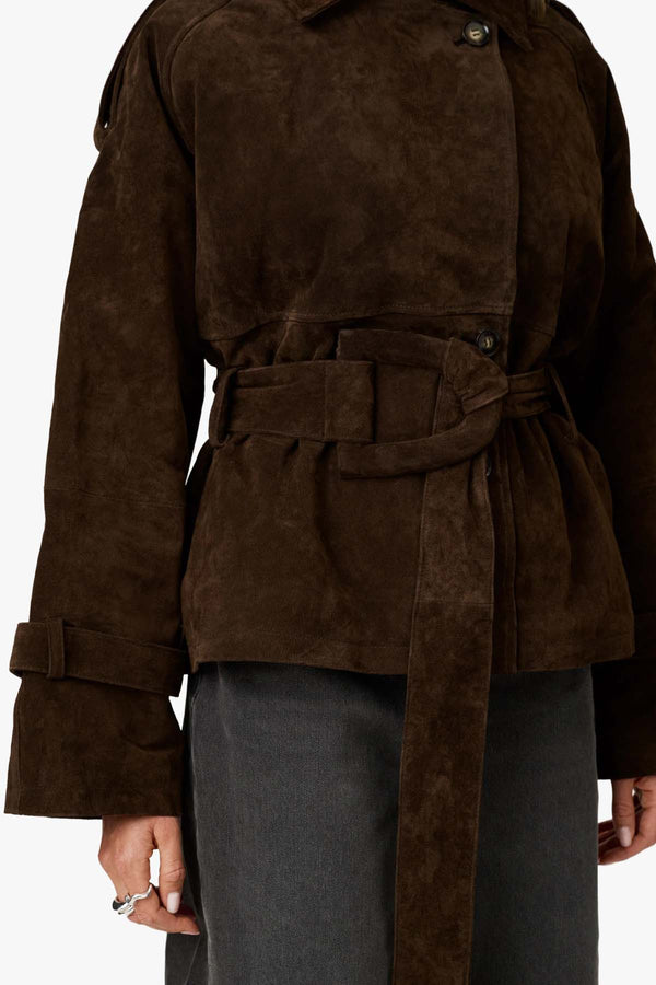York cropped trench coat