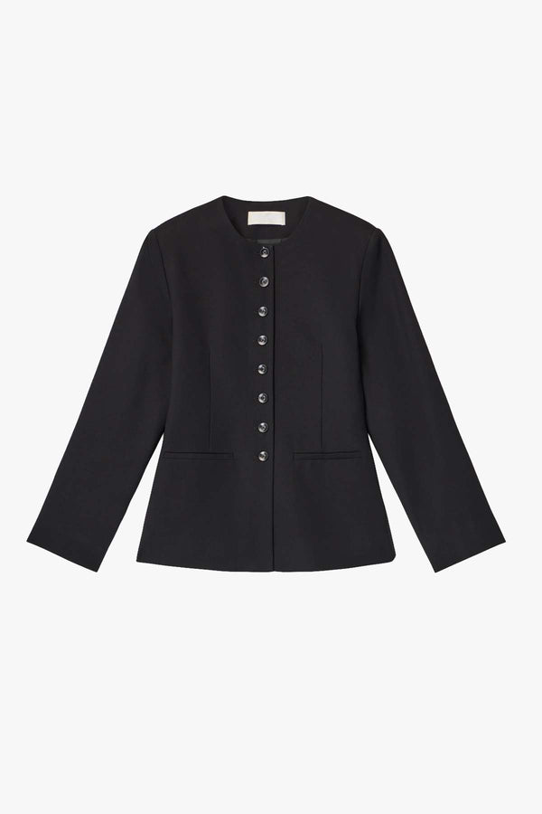 Tailored Round Neck Blazer