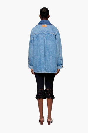 Patchwork Denim Mid Jacket