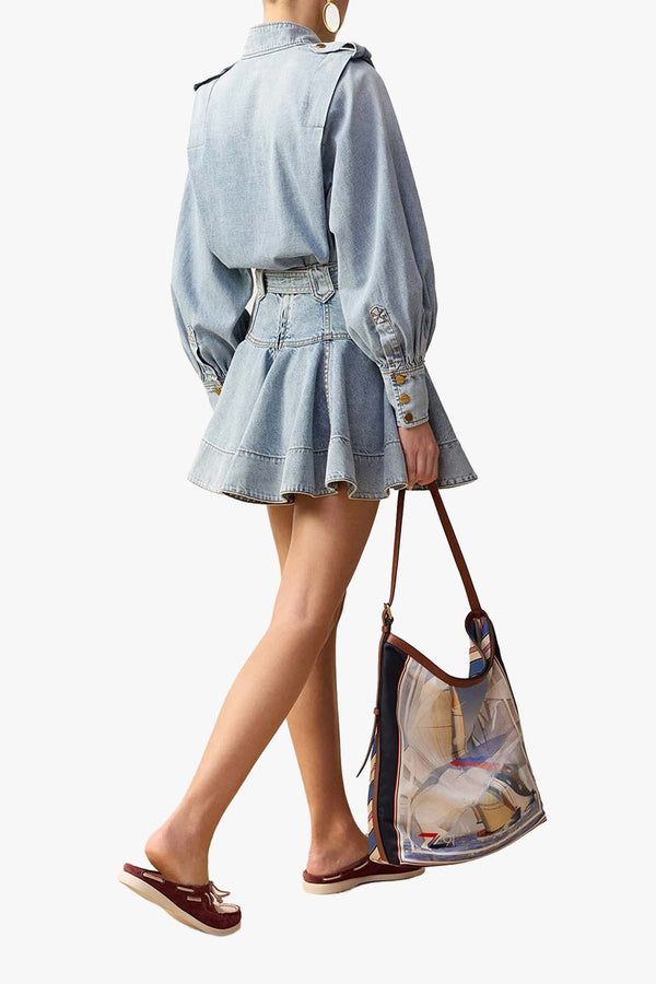 Denim Utility Mini Skirt