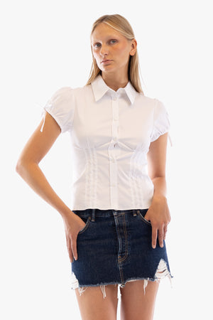 Ripped Denim Mini Skirt