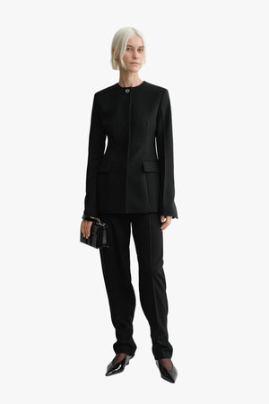 Collarless Cinched Jacket