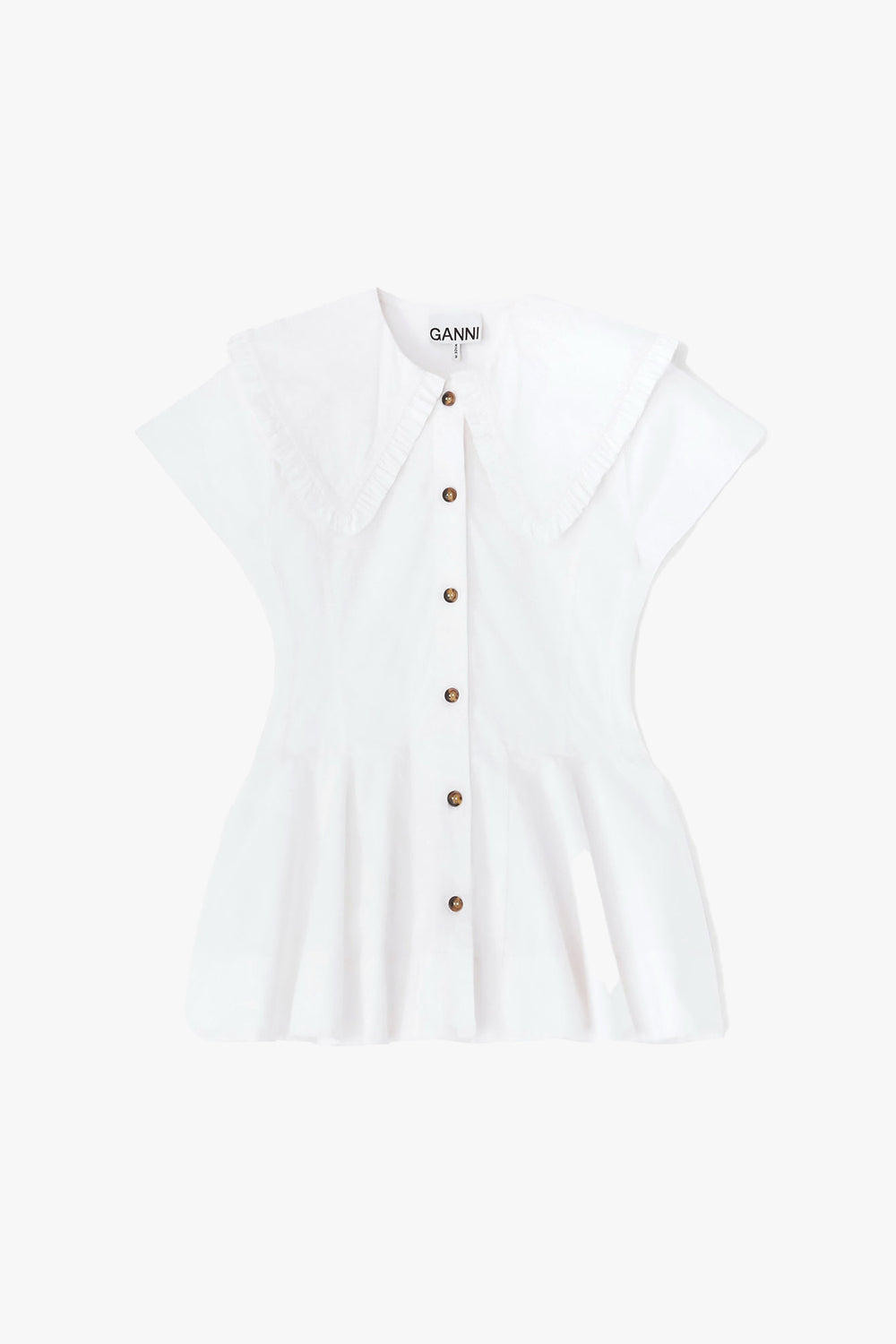 Stretch Cotton Peter Pan Collar Shirt