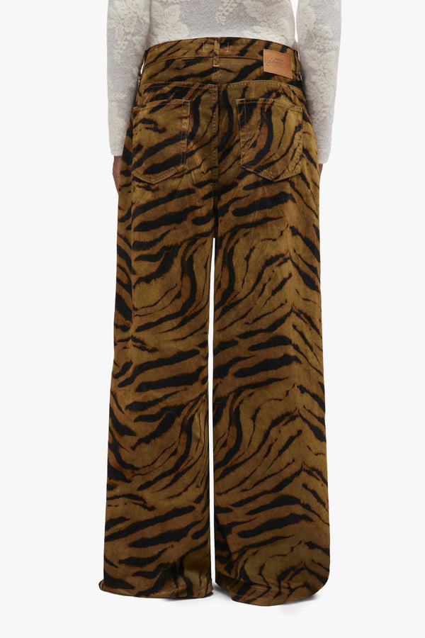 Printed Flock Denim Baggy Jeans