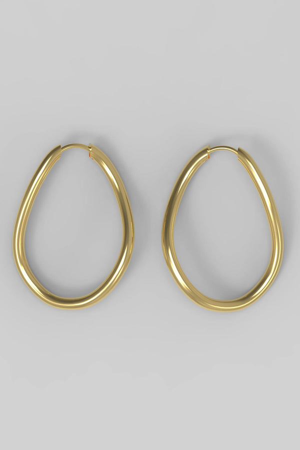 Thorn Hoop Oval - gold plated
