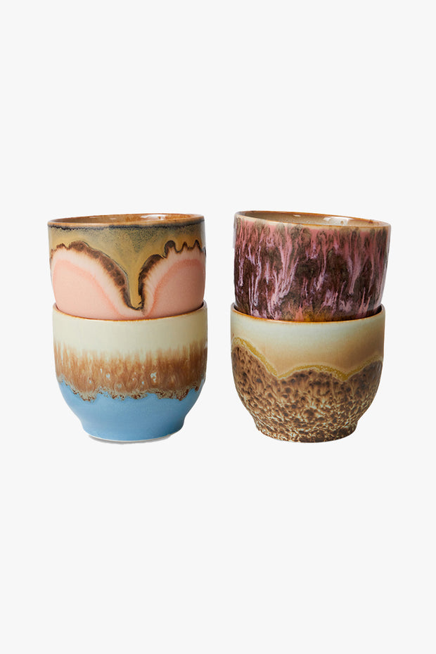 70s ceramics: café cups lagoon Set Of 4